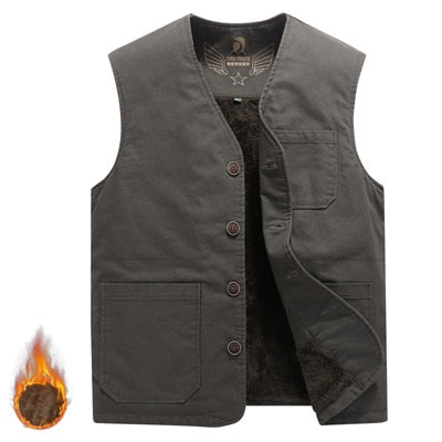 Men‘s Vests Casual Winter Fleece Warm Waistcoats Mens Thermal Vests Sleeveless Jackets Windbreaker Vests Clothing