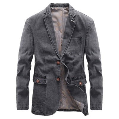 Autumn Men‘s Denim Jacket Trendy Thin Denim Suits Jean Jackets Outwear Casual Windbreaker Cowboy Coats Clothing