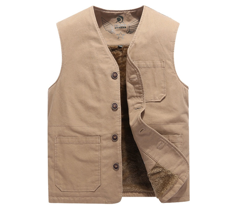 Men‘s Vests Casual Winter Fleece Warm Waistcoats Mens Thermal Vests Sleeveless Jackets Windbreaker Vests Clothing