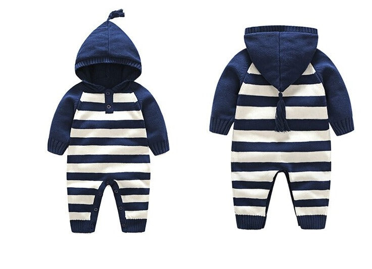 Barboteuse pour nouveau-né, pull tricoté, combinaison à capuche, vêtements de nouvel an, Body pour enfants, nouvelle collection printemps-automne