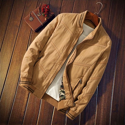 Autumn Men's Polit Bomber Jackets Casual Male Outwear Thick Warm Windbreaker Jacket Man Slim Fit Baseball Coats Clothing