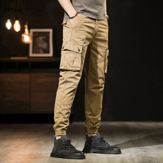 New Men's Casual Pants 4-Color Cotton Slim Men's Overalls Men's Casual Classic Style Stretch Comfortable Men's Trousers