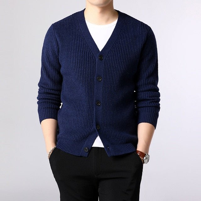 Sweater Men Cardigan Thick Slim Fit Jumpers Knitwear Warm Winter Style Casual Clothing Male