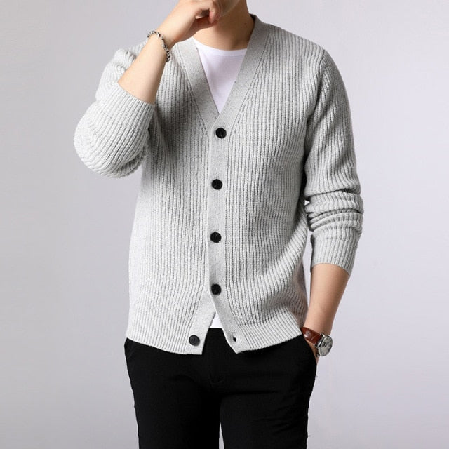 Sweater Men Cardigan Thick Slim Fit Jumpers Knitwear Warm Winter Style Casual Clothing Male