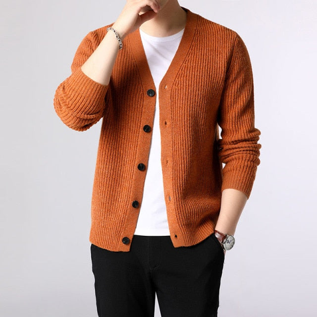 Sweater Men Cardigan Thick Slim Fit Jumpers Knitwear Warm Winter Style Casual Clothing Male