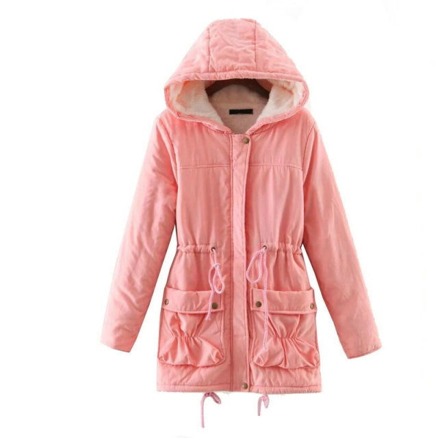 Veste d'hiver femmes Hip Hop Streetwear coton rembourré manteau d'hiver femmes chaud fermeture éclair Parka femmes à capuche longue veste manteau