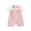 Girls Dress Summer Peter Pan Collar Baby Rompers Cotton Newborn Body Suit Baby Pajama Girls Rompers with Bows 0-2Y