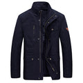 Military Jacket Men Spring Autumn Cotton Multi-pockets Quality Outwear Casual Mid-Long Coats Male