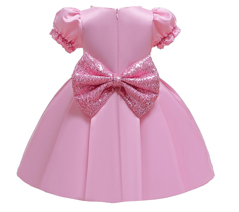 Robe de baptême pour petites filles, tenue de princesse moelleuse pour enfants, robes d'anniversaire pour nourrissons