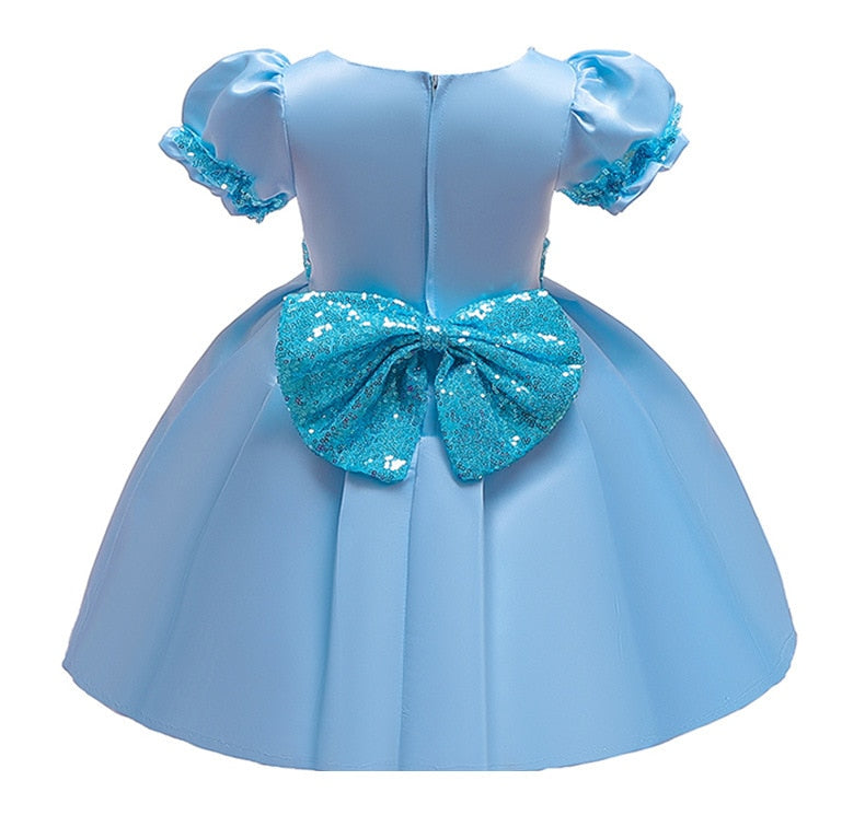 Robe de baptême pour petites filles, tenue de princesse moelleuse pour enfants, robes d'anniversaire pour nourrissons