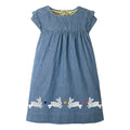 Frocks pour filles été bébé fille enfants vêtements enfant en bas âge lapin Applique décontracté coton robe pour enfants 2-7 ans