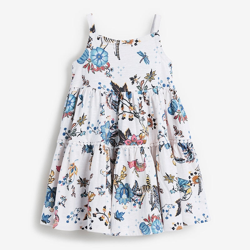 Enfant en bas âge fille coton sans manches point Animal décontracté chasuble mignon fleur enfants 2-7 ans