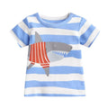 Enfants été nouveau bébé garçon vêtements animal requin coton à manches courtes t-shirt fille t-shirt hauts