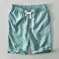 Pure Linen Shorts Men Summer New Solid White Loose Holiday Shorts Man Casual Shorts