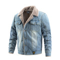 Winer Mens Denim Jacket Trendy Fleece Warm Denim Jacket Male Bomber Windbreaker Cowboy Coats Clothing