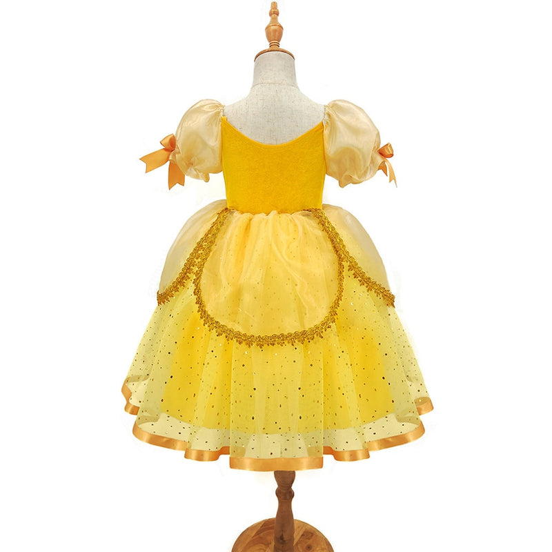 Belle Dress for Girl Princess Kids Floral Ball Gown Child Cosplay Beauty Costume Fancy Party Clothing For Cosplay Party