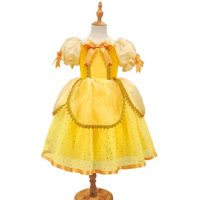 Belle Dress for Girl Princess Kids Floral Ball Gown Child Cosplay Beauty Costume Fancy Party Clothing For Cosplay Party