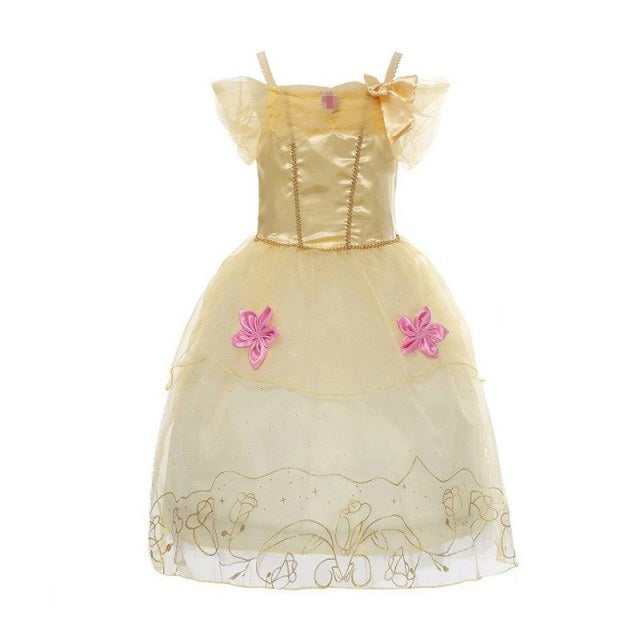 Belle Dress for Girl Princess Kids Floral Ball Gown Child Cosplay Beauty Costume Fancy Party Clothing For Cosplay Party