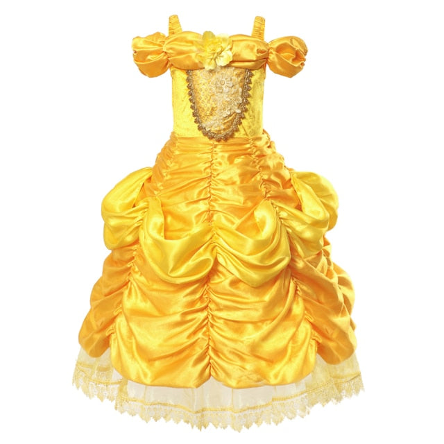 Belle Dress for Girl Princess Kids Floral Ball Gown Child Cosplay Beauty Costume Fancy Party Clothing For Cosplay Party