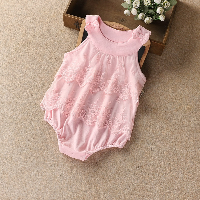 Baby summer bodysuit infant girls princess dress baby christening baptism gown party wedding