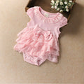 Newborn bodysuit dress for baby girls wedding half birthday bodysuit lace cotton jumpers summer