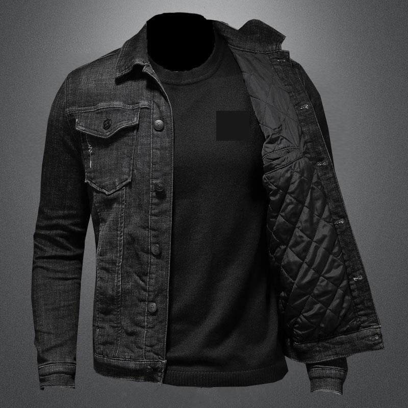 Warm Bomber Pilot Black Winter Denim Jacket Men Jeans Coat Motorcycle Casual Clothing Overcoat Outwear