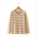 Women Knitted Cardigan V-neck Stripe Long-sleeved Comfort Spring Autumn t shirts