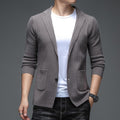 Men's Autumn Sweater Simple Suit Collar Long Sleeve Coat