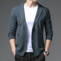 Men's Autumn Sweater Simple Suit Collar Long Sleeve Coat