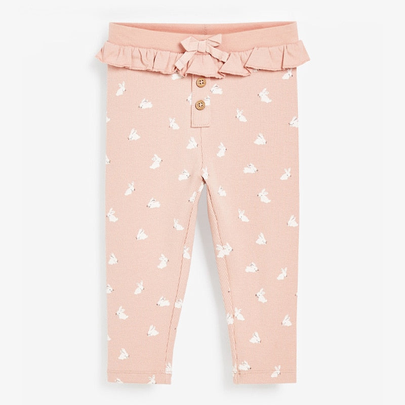 Baby Girls Fall Clothes Autumn Children Set Cotton Two Pieces Suit Toddler Girl Pink Bunny Shirt + Rabbit Print Pants 2-7y