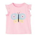 Children Summer Baby Girl Clothes Butterfly Tee Tops Cotton Pink T Shirt for Kids 2-7 Years