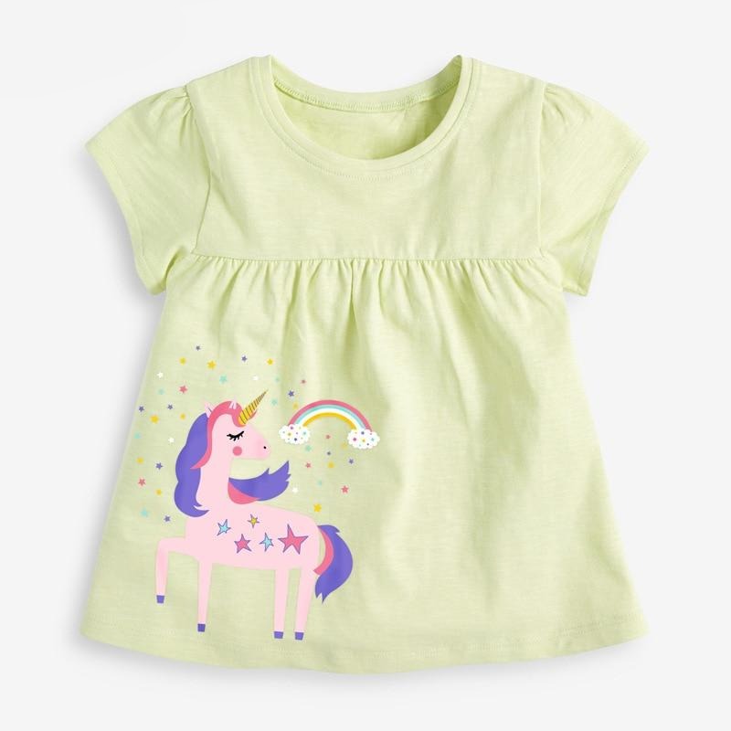 Children Summer New Baby Girls Clothes Unicorn Tee Tops Brand Short Sleeve Causal Cotton T Shirt