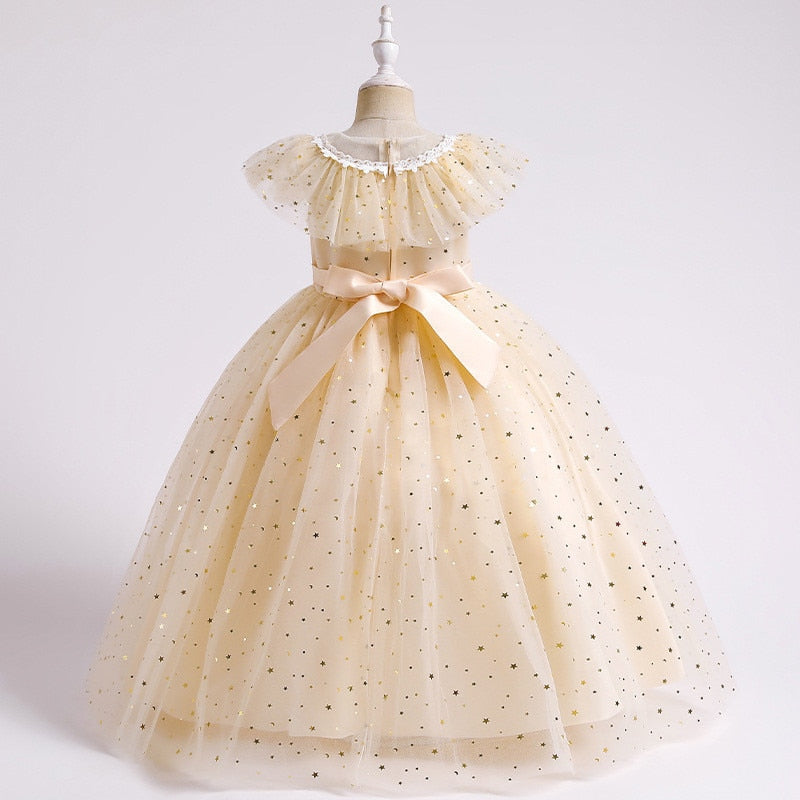 Robe de demoiselle d'honneur en dentelle pour filles, vêtements formels de première Communion pour enfants, robes de fête de princesse