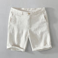 Linen Shorts for Men Summer Solid White Loose Holiday Shorts Man Casual Button Fly Short Pants