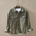 Autumn Winter Men's Long Sleeve Shirt Coat Khaki Turn-down Collar Male Casual Cotton Shirt Jacket Clothes