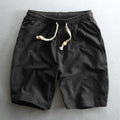 Summer Breeches Shorts For Men Casual Solid Black Cotton Casual Boardshorts Male Classic Drawstring Beach Sweat Shorts Clothing