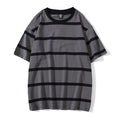 Striped Short Sleeve Oversized T Shirt for Men Summer New Cotton O-Neck Tops Male Simple All-match Cargo Retro Tops Gothic