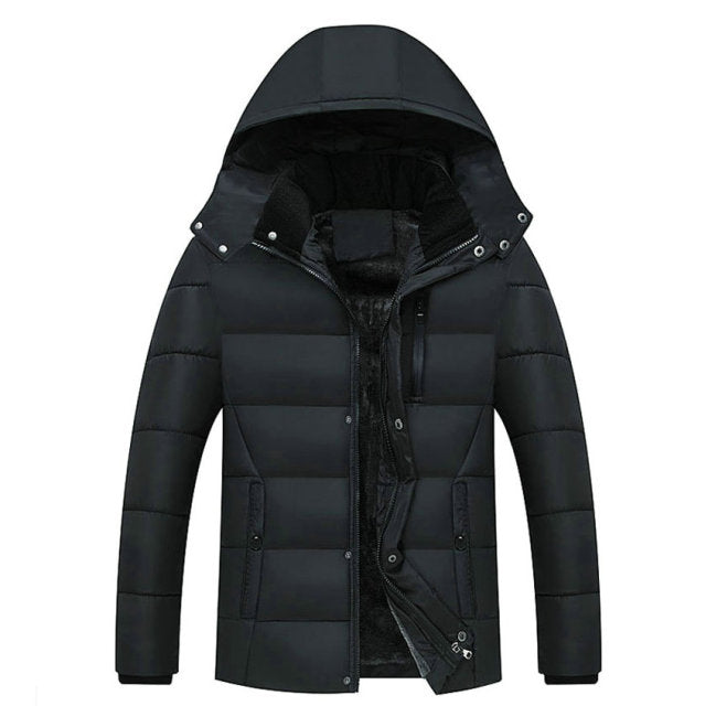 Streetwear Winter Men's Thick Coats Warm Male Jackets Padded Casual Hooded Thermal Parka New Men Overcoats Mens Clothing