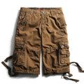 Summer Men Short Pants Knee Length Cotton Military Mens Cargo Shorts Multi-pocket Outdoor Army Work Male Shorts