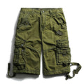 Summer Men Short Pants Knee Length Cotton Military Mens Cargo Shorts Multi-pocket Outdoor Army Work Male Shorts