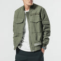 New Autumn Men Casual Jacket Coat Men's Washed Solid Cotton Clothing Army green Bomber Jackets Male Cargo Coats Streetwear