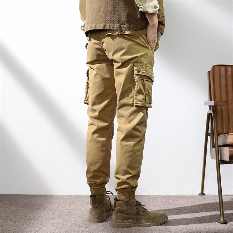 High Quality Khaki Casual Pants Men Military Tactical Joggers Cargo Pants Multi-Pocket Fashions Black Men Trousers