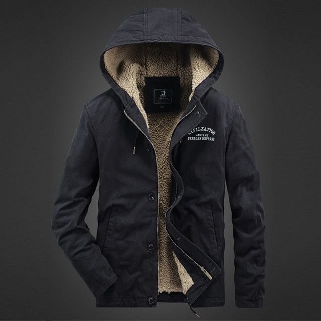 winter Padded Jacket Tooling Cotton-padded Jacket Men's Corduroy Lapel Pure Cotton Padded Jacket Casual Hooded Men Jacket