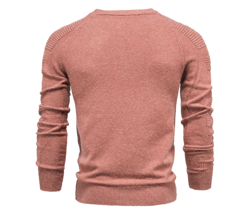 Autumn Winter Pullover Solid Color Men's Sweater O-neck Geometry Sweater Men Casual Slim Sweaters Mens Clothing