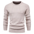 Autumn Winter Pullover Solid Color Men's Sweater O-neck Geometry Sweater Men Casual Slim Sweaters Mens Clothing