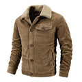 Winter Men's Corduroy Jackets Casual Male Outwear Thick Velvet Windbreaker Coats Mens Fleece Warm Jackets Clothing