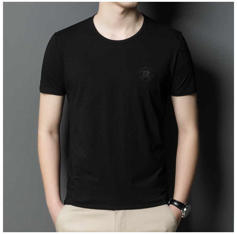 Nouveau été hauts Designer 95% coton 5% Spandex O cou t-shirts pour hommes à manches courtes décontracté hommes vêtements