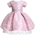 Jolies robes d'été en dentelle à fleurs en Satin pour filles, Tutu à manches courtes, robe de fête d'anniversaire pour enfants, robes de bal pour filles