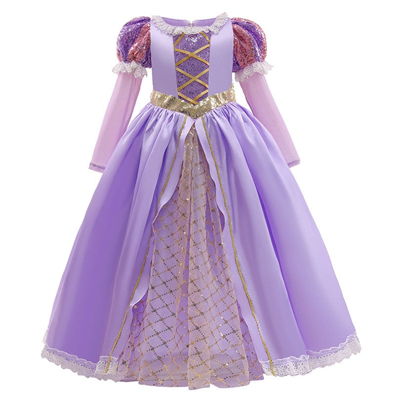 Robe de soirée pour filles, vêtements européens et américains, robe blanche-neige raiponce, Costume d'halloween et de noël