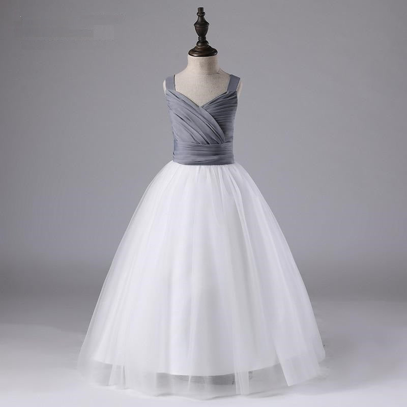 Flower Girl Dresses Elegant Formal A-line Sleeveless Dress For Girl Princess Kids Clothing For Wedding Birthday Party